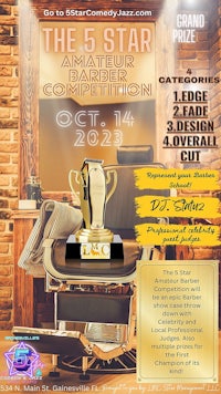 a flyer for the 5 star barber competition