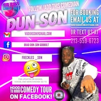 a flyer for the dun - son comedy tour