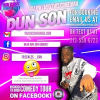 a flyer for the dun - son comedy tour